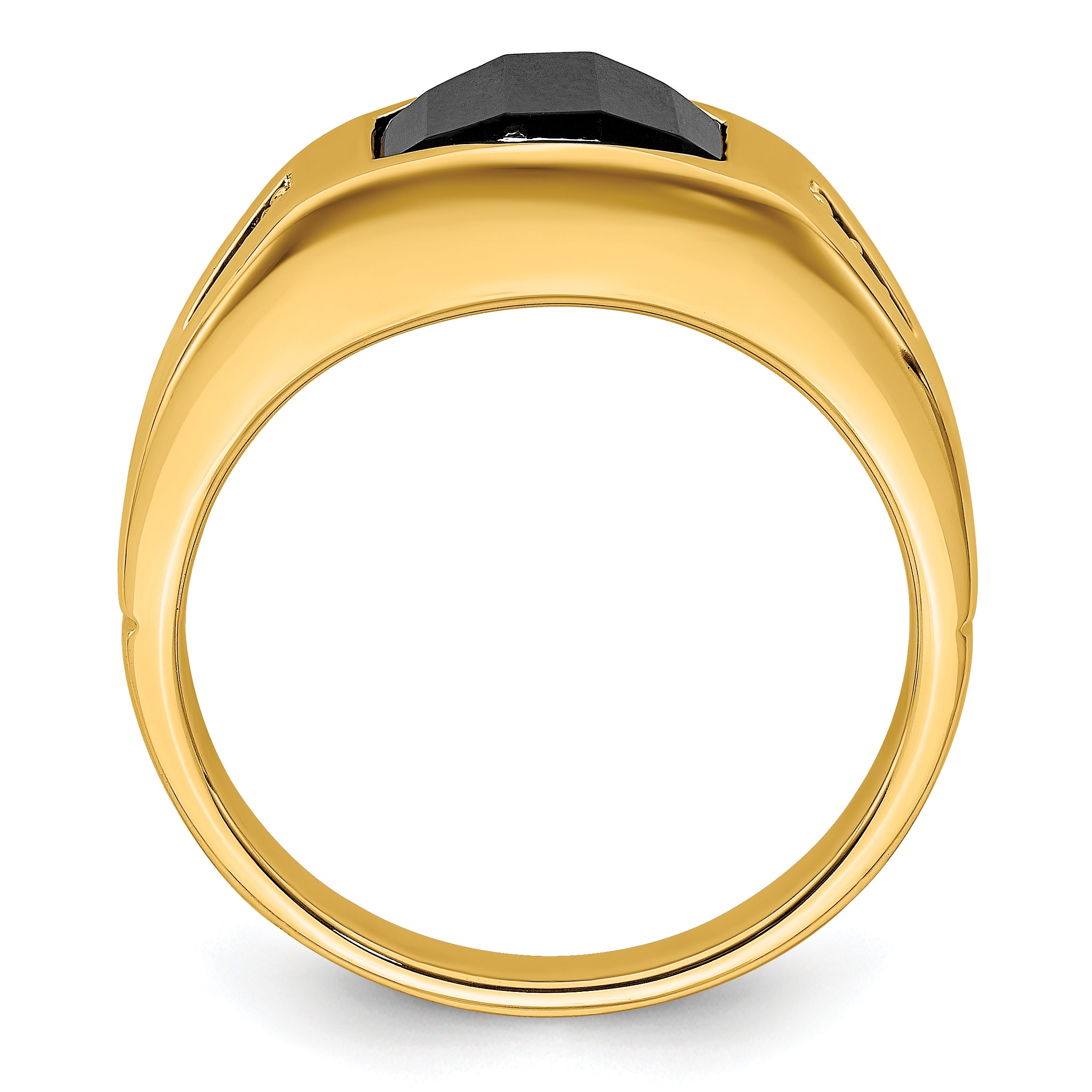 14k Onyx and Diamond Mens Ring Secondary image