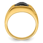 14k Onyx and Diamond Mens Ring