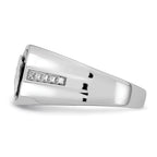14k White Gold Onyx and Diamond Eagle Mens Ring