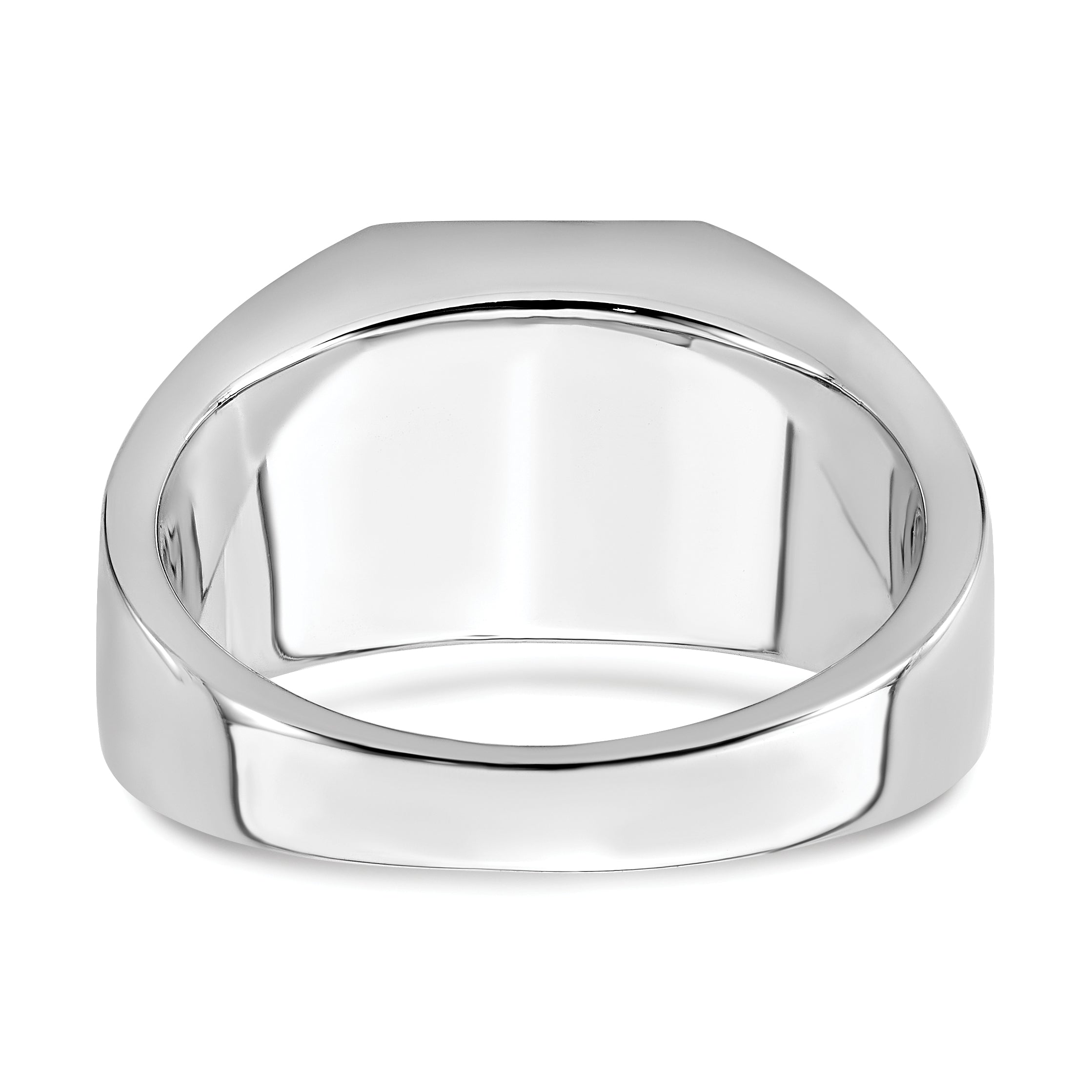14k White Gold Onyx and Diamond Eagle Mens Ring