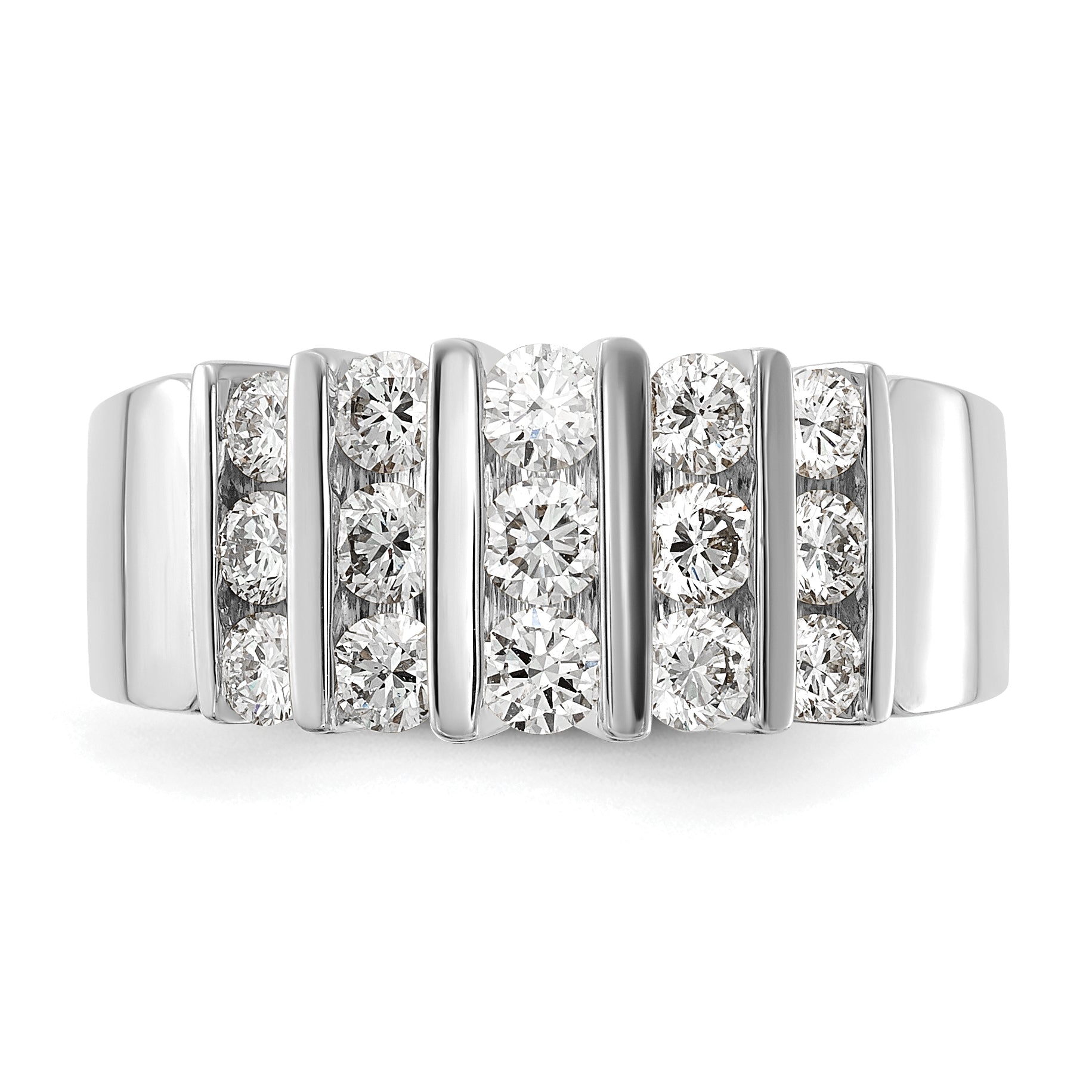 14k White Gold 1 carat Lab Grown Diamond VS/SI+ G+ Complete Fashion Band