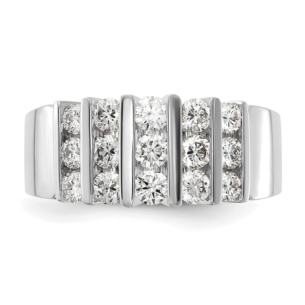 14k White Gold 1 carat Lab Grown Diamond VS/SI+ G+ Complete Fashion Band