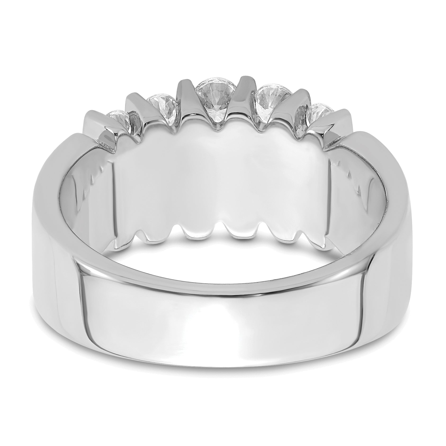 14k White Gold 1 carat Lab Grown Diamond VS/SI+ G+ Complete Fashion Band
