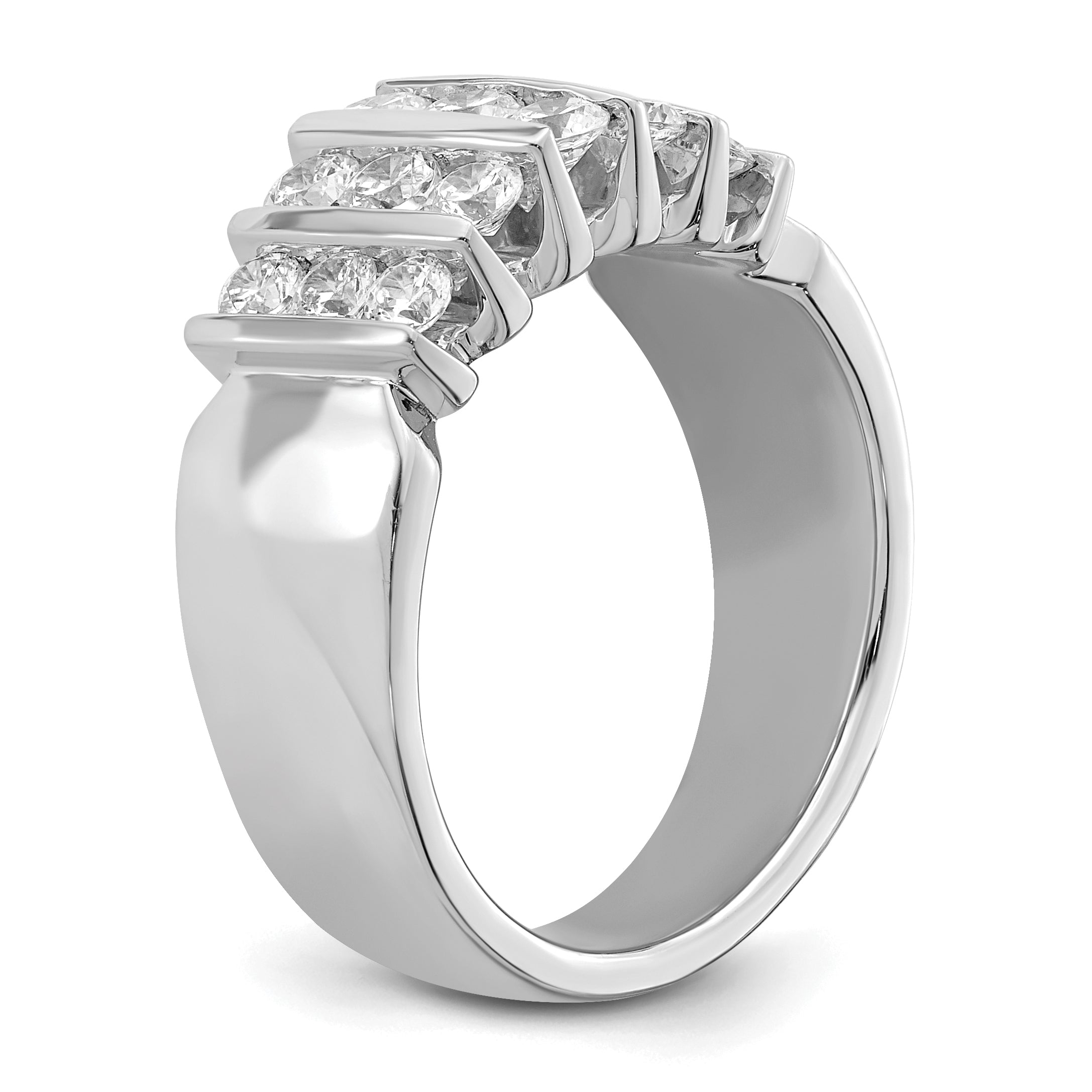 14k White Gold 1 carat Lab Grown Diamond VS/SI+ G+ Complete Fashion Band