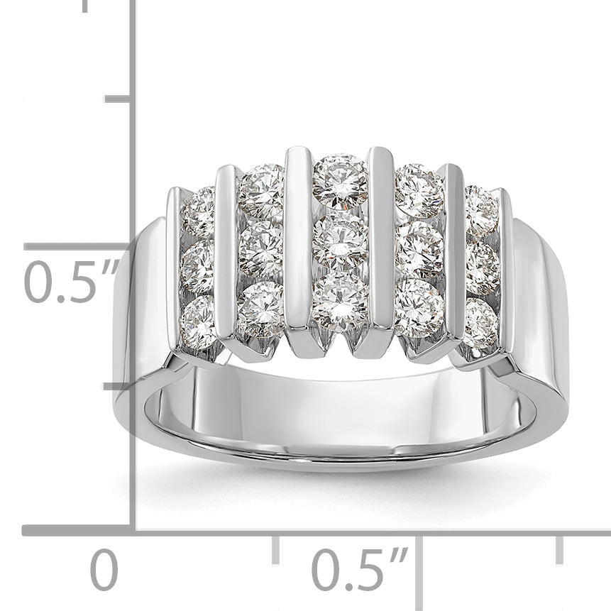 14k White Gold 1 carat Lab Grown Diamond VS/SI+ G+ Complete Fashion Band