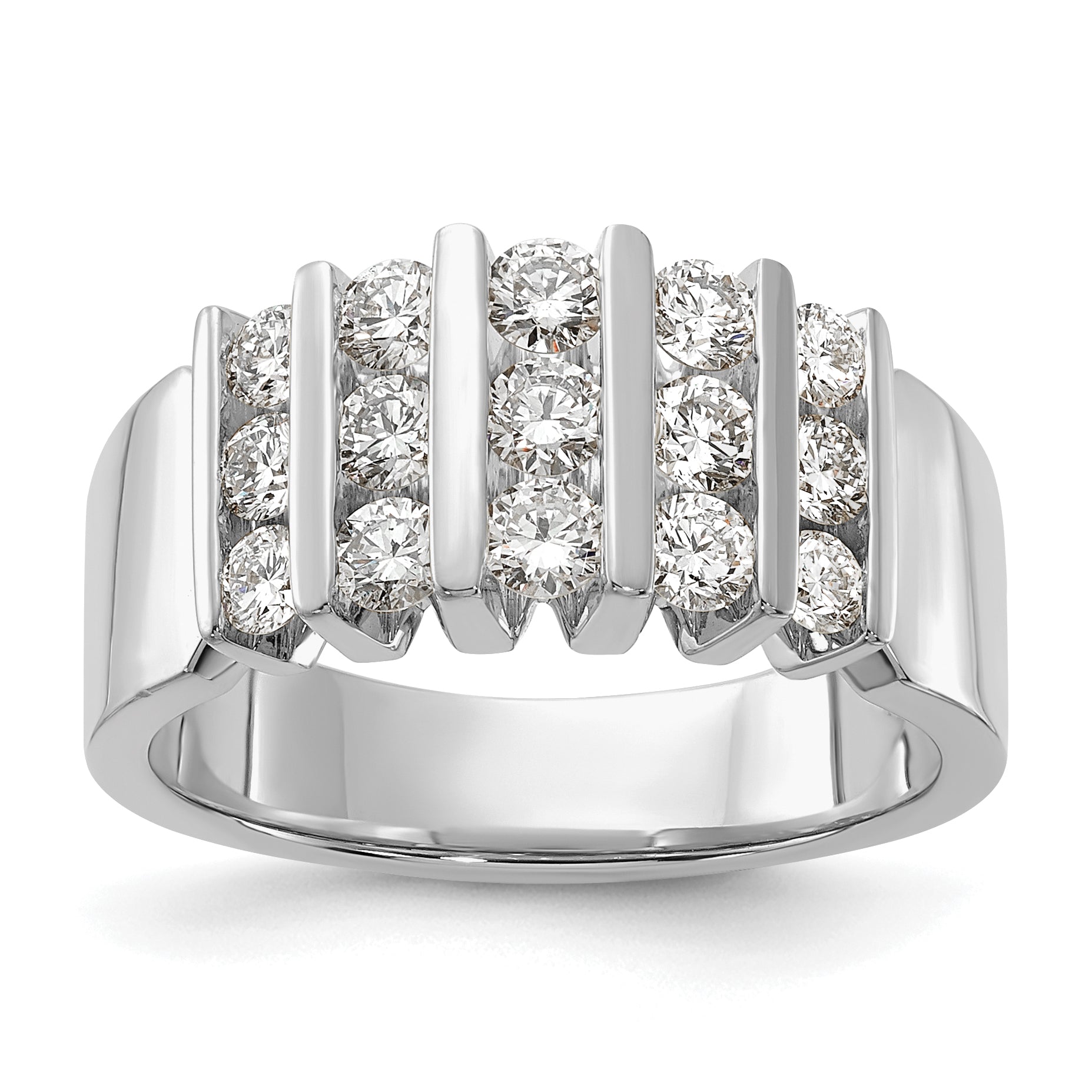 14k White Gold 1 carat Lab Grown Diamond VS/SI+ G+ Complete Fashion Band Main image