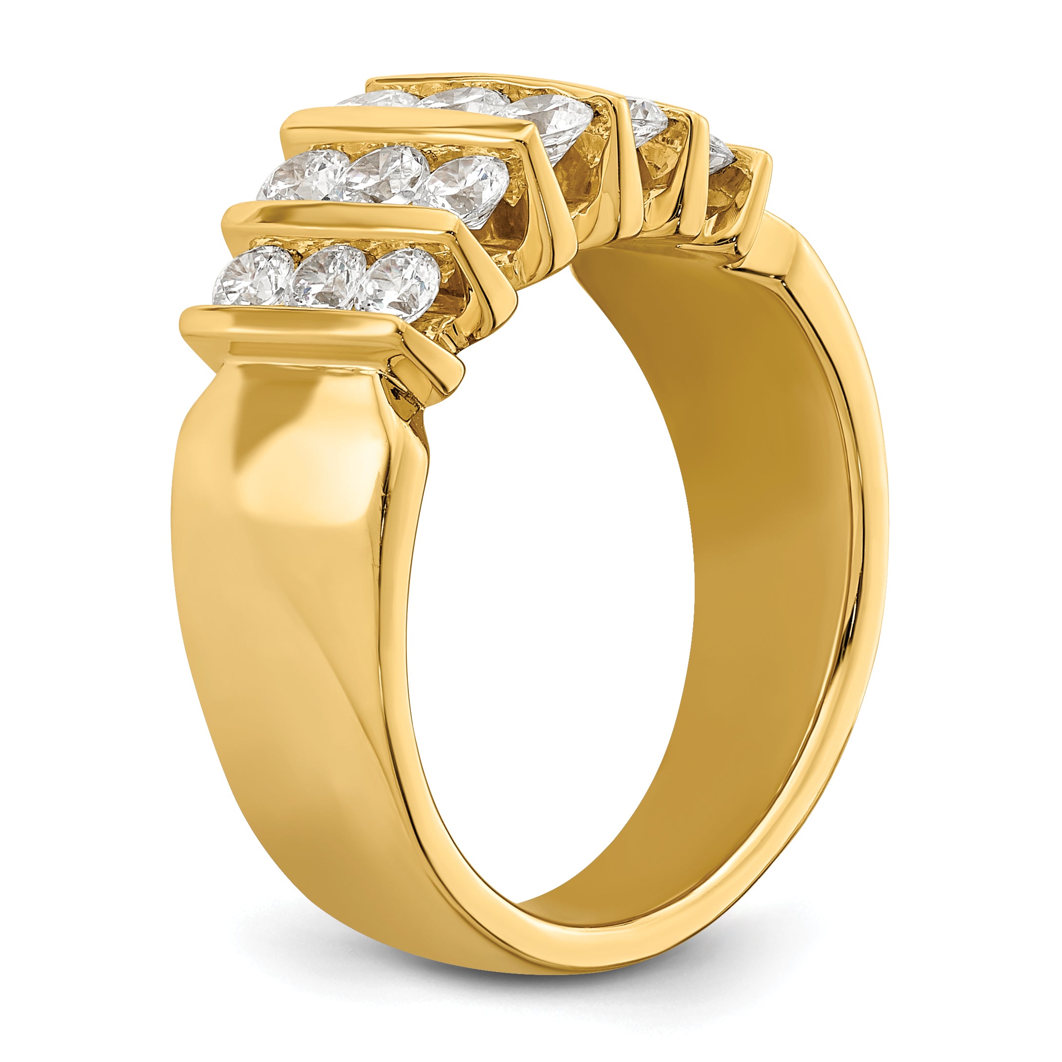 14k 1 carat Lab Grown Diamond VS/SI+ G+ Complete Fashion Band