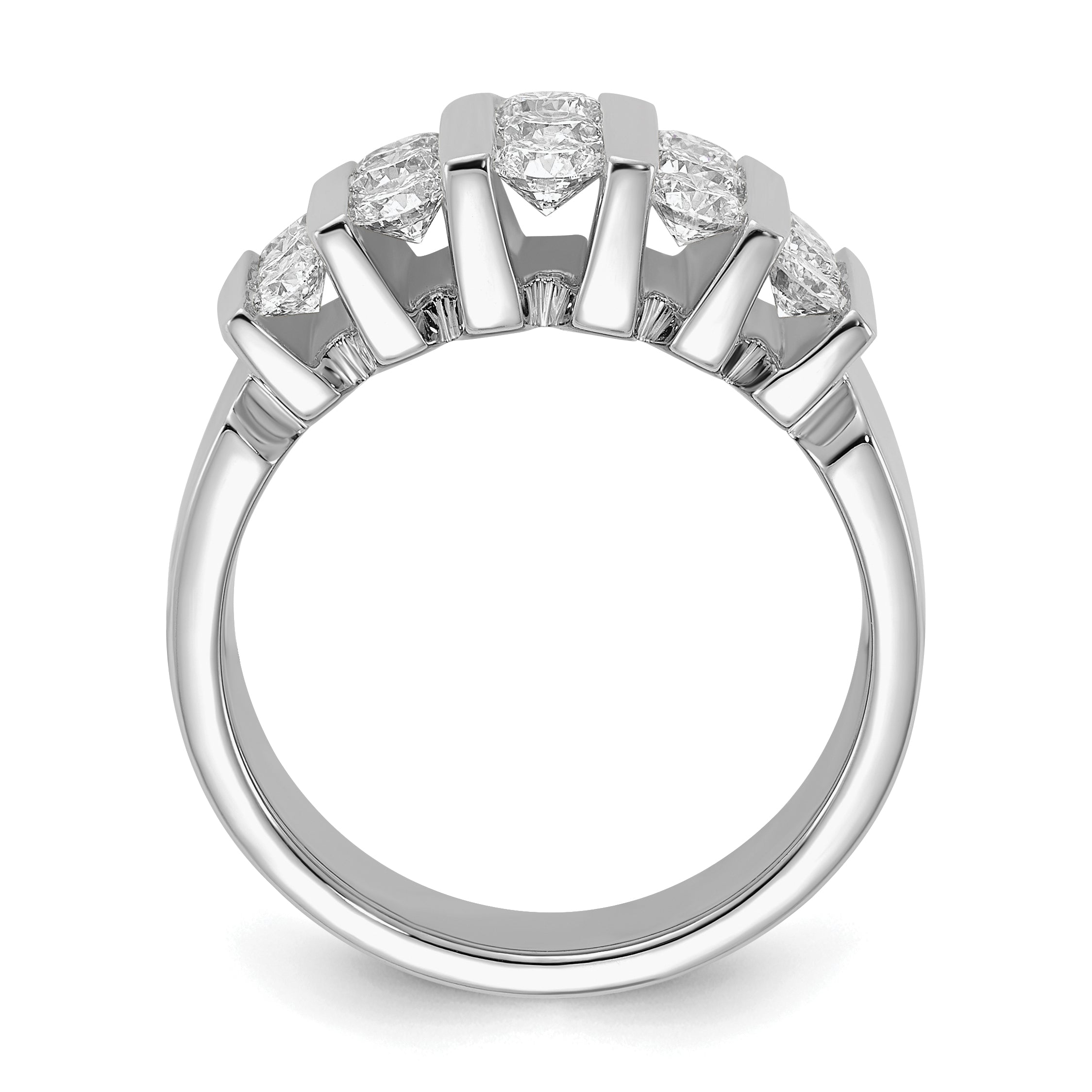 14k White Gold 1 1/2 carat Lab Grown Diamond VS/SI+ G+ Complete Fashion Band Secondary image