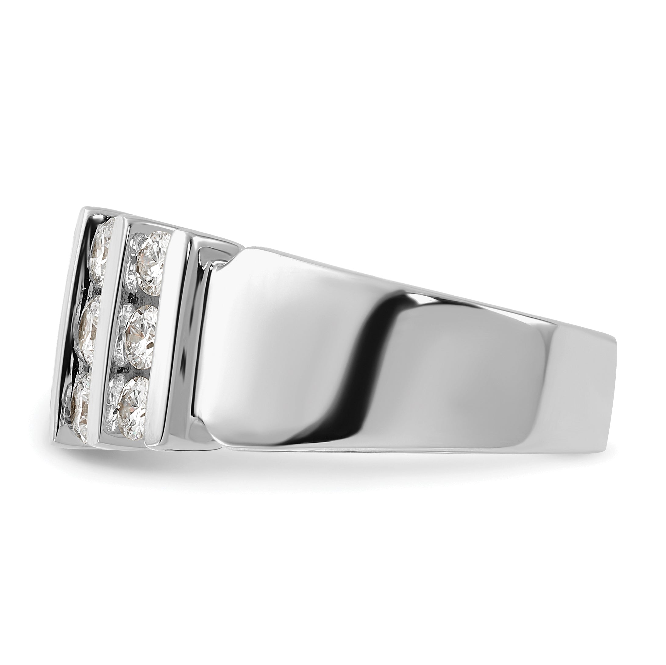 14k White Gold 1 1/2 carat Lab Grown Diamond VS/SI+ G+ Complete Fashion Band