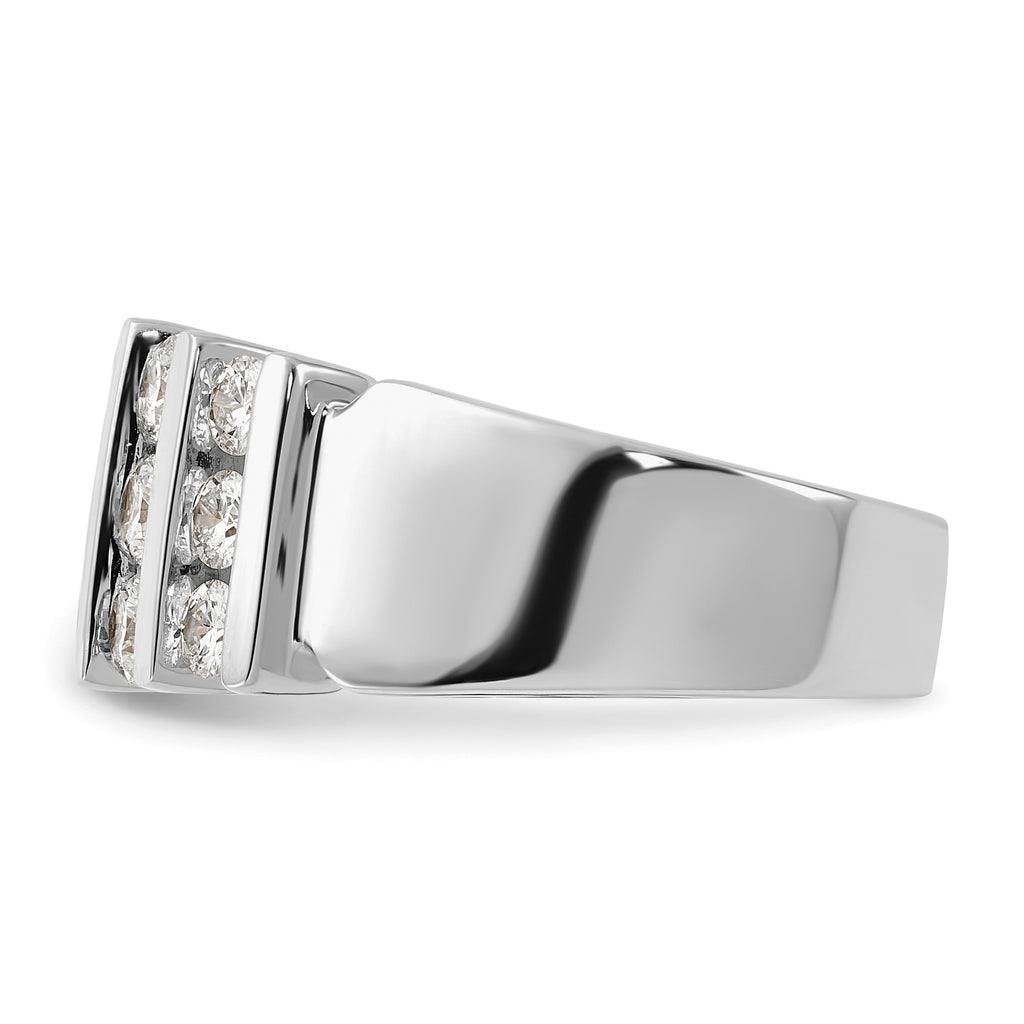 14k White Gold 1 1/2 carat Lab Grown Diamond VS/SI+ G+ Complete Fashion Band