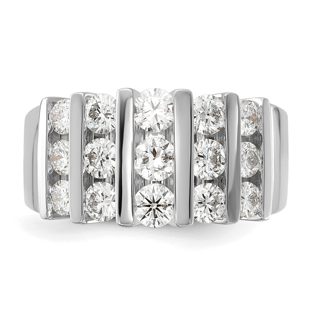 14k White Gold 1 1/2 carat Lab Grown Diamond VS/SI+ G+ Complete Fashion Band