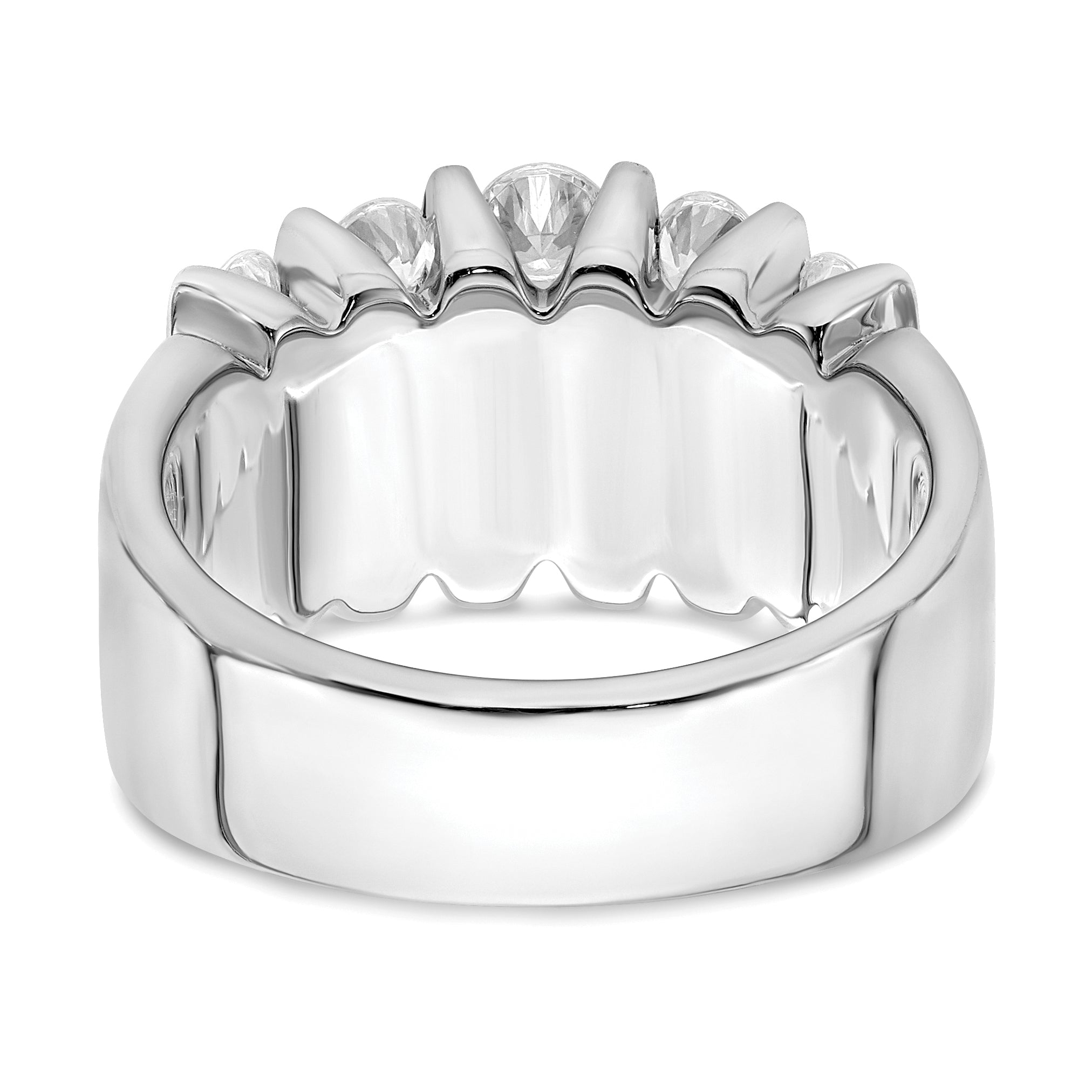 14k White Gold 1 1/2 carat Lab Grown Diamond VS/SI+ G+ Complete Fashion Band
