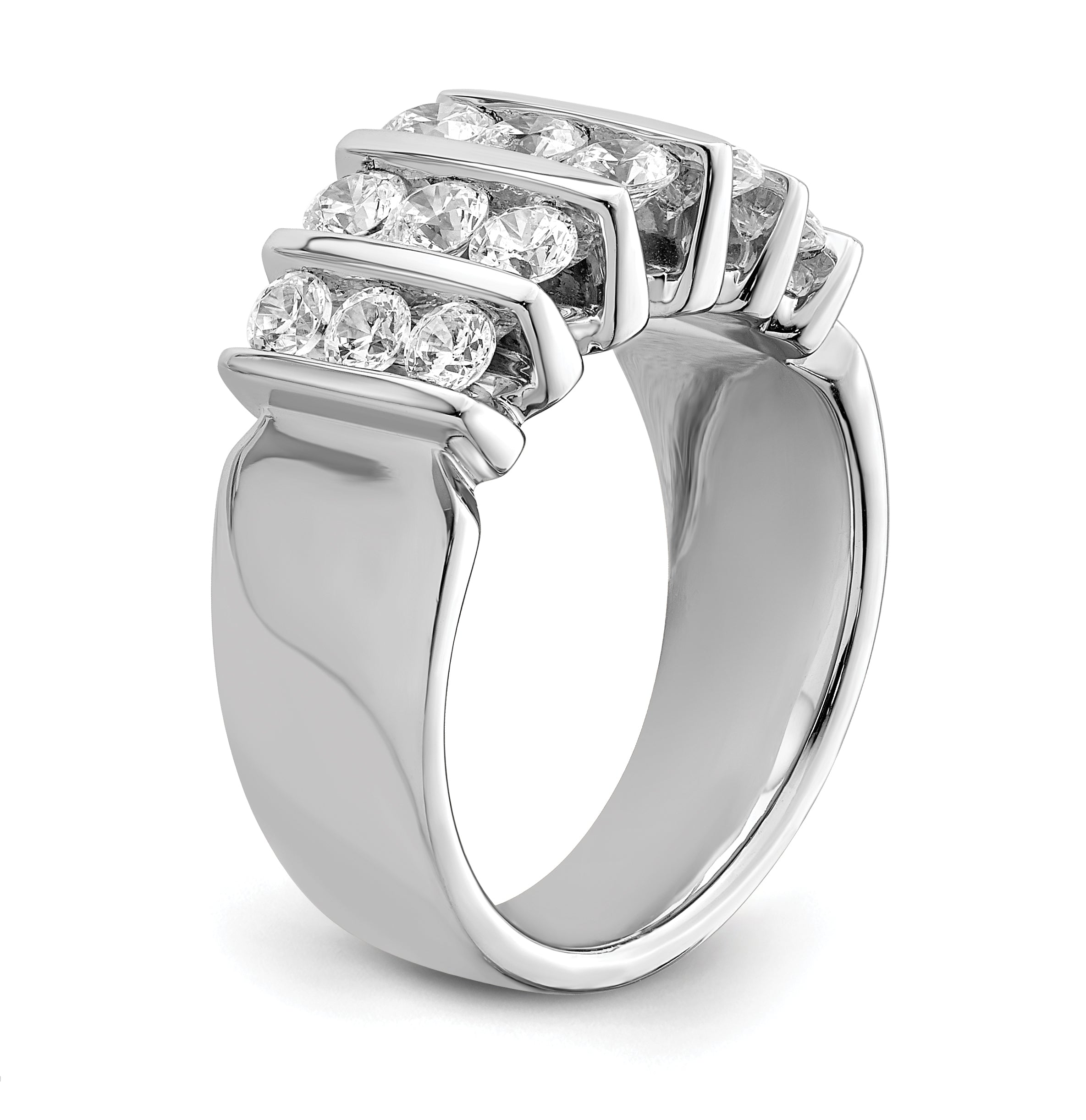 14k White Gold 1 1/2 carat Lab Grown Diamond VS/SI+ G+ Complete Fashion Band