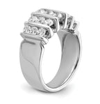 14k White Gold 1 1/2 carat Lab Grown Diamond VS/SI+ G+ Complete Fashion Band