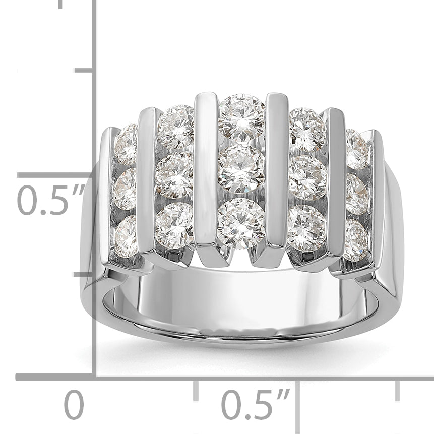 14k White Gold 1 1/2 carat Lab Grown Diamond VS/SI+ G+ Complete Fashion Band