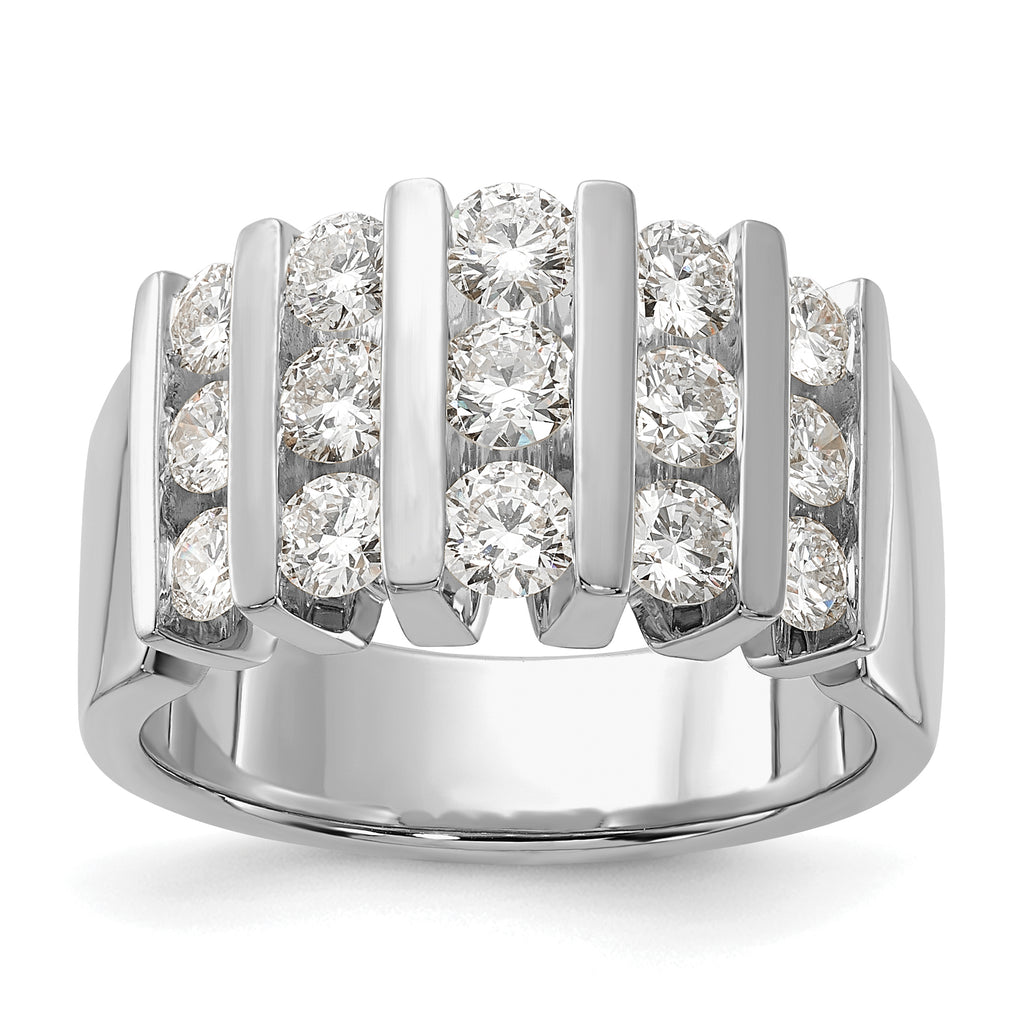 14k White Gold 1 1/2 carat Lab Grown Diamond VS/SI+ G+ Complete Fashion Band