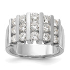 14k White Gold 1 1/2 carat Lab Grown Diamond VS/SI+ G+ Complete Fashion Band