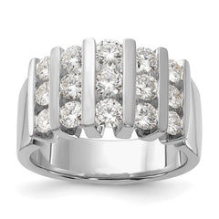 14k White Gold 1 1/2 carat Lab Grown Diamond VS/SI+ G+ Complete Fashion Band