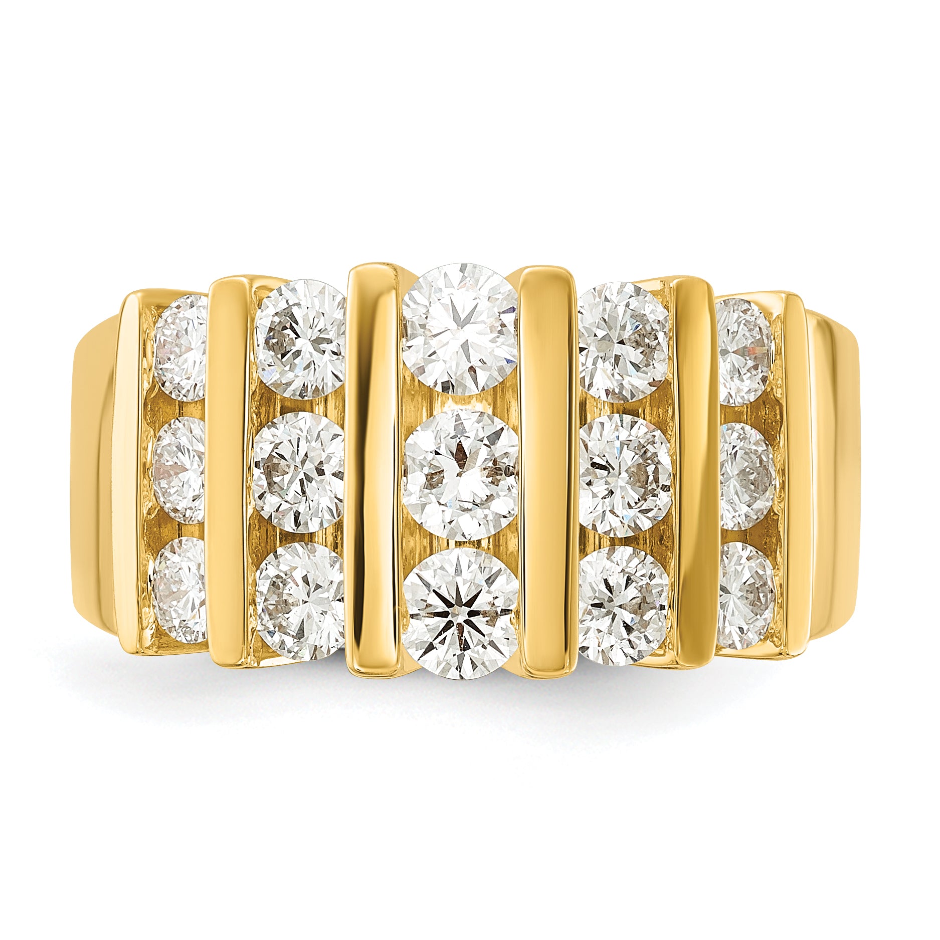 14k 1 1/2 carat Lab Grown Diamond VS/SI+ G+ Complete Fashion Band