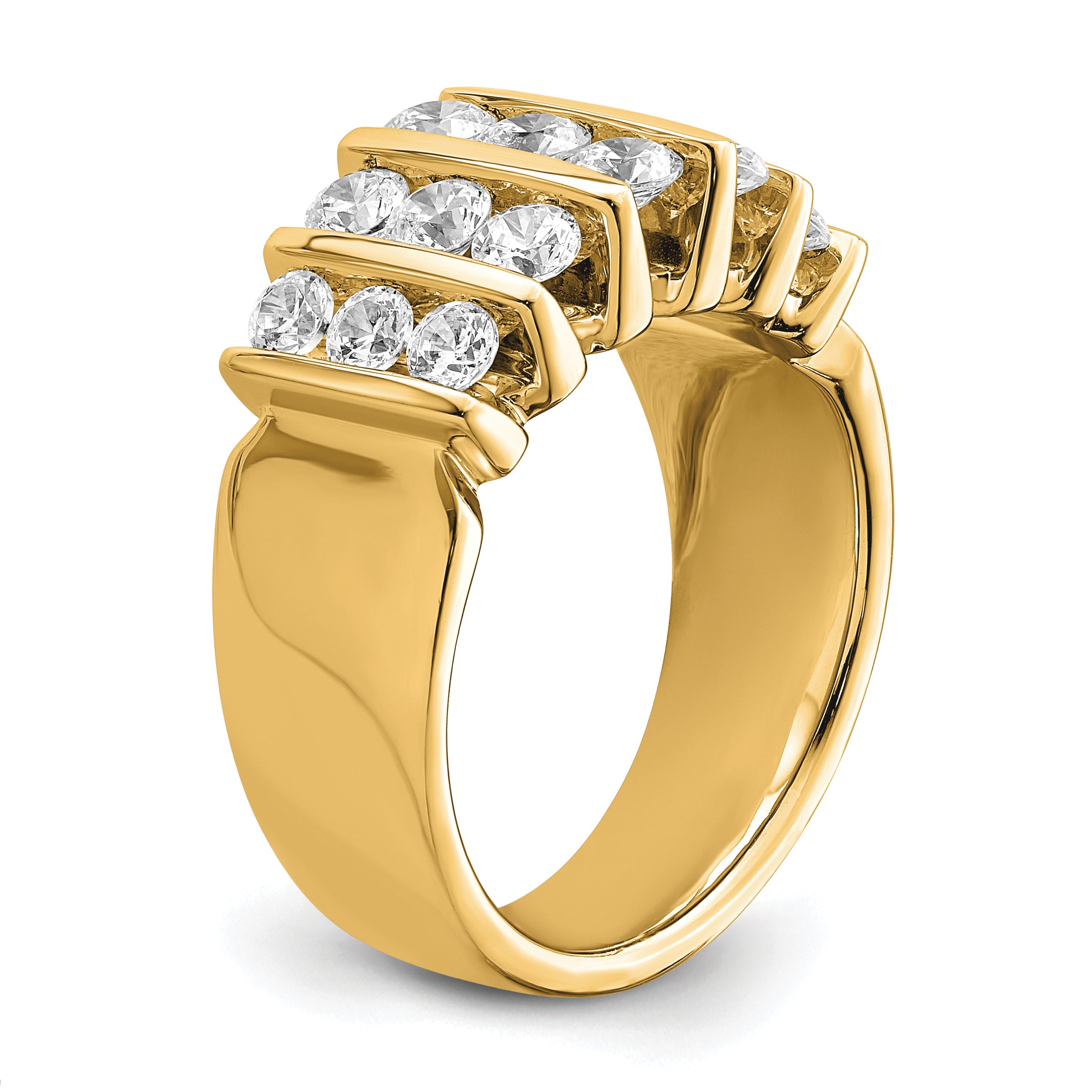 14k 1 1/2 carat Lab Grown Diamond VS/SI+ G+ Complete Fashion Band