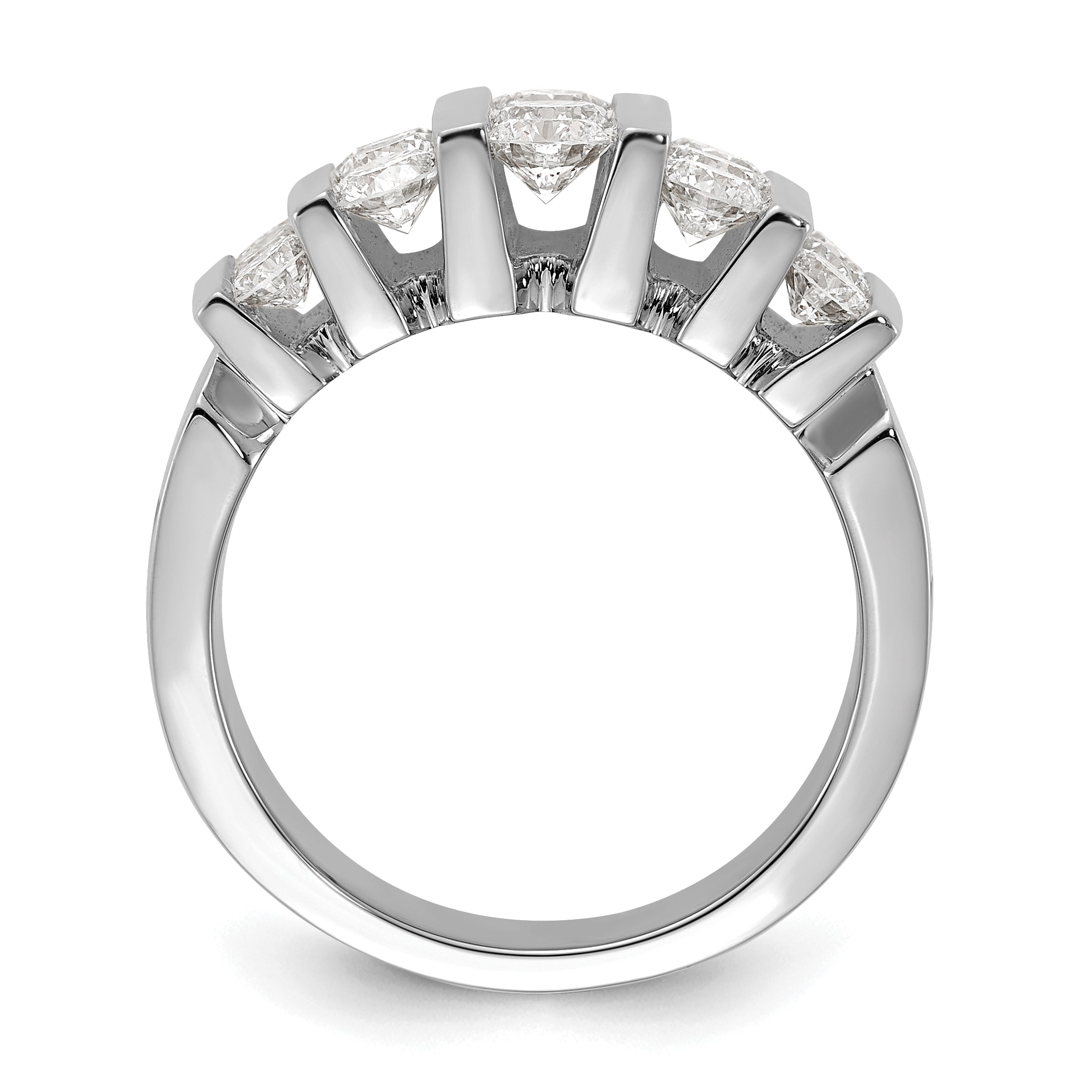 14k White Gold 2 carat Lab Grown Diamond VS/SI+ G+ Complete Fashion Band