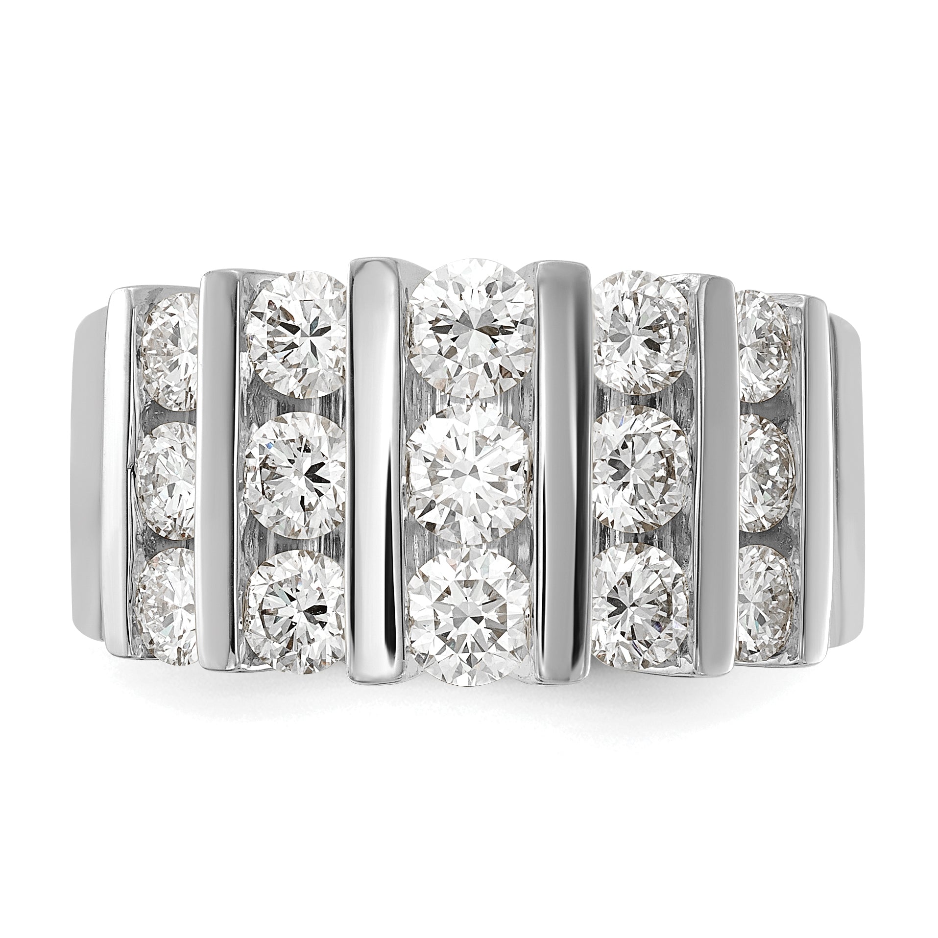 14k White Gold 2 carat Lab Grown Diamond VS/SI+ G+ Complete Fashion Band