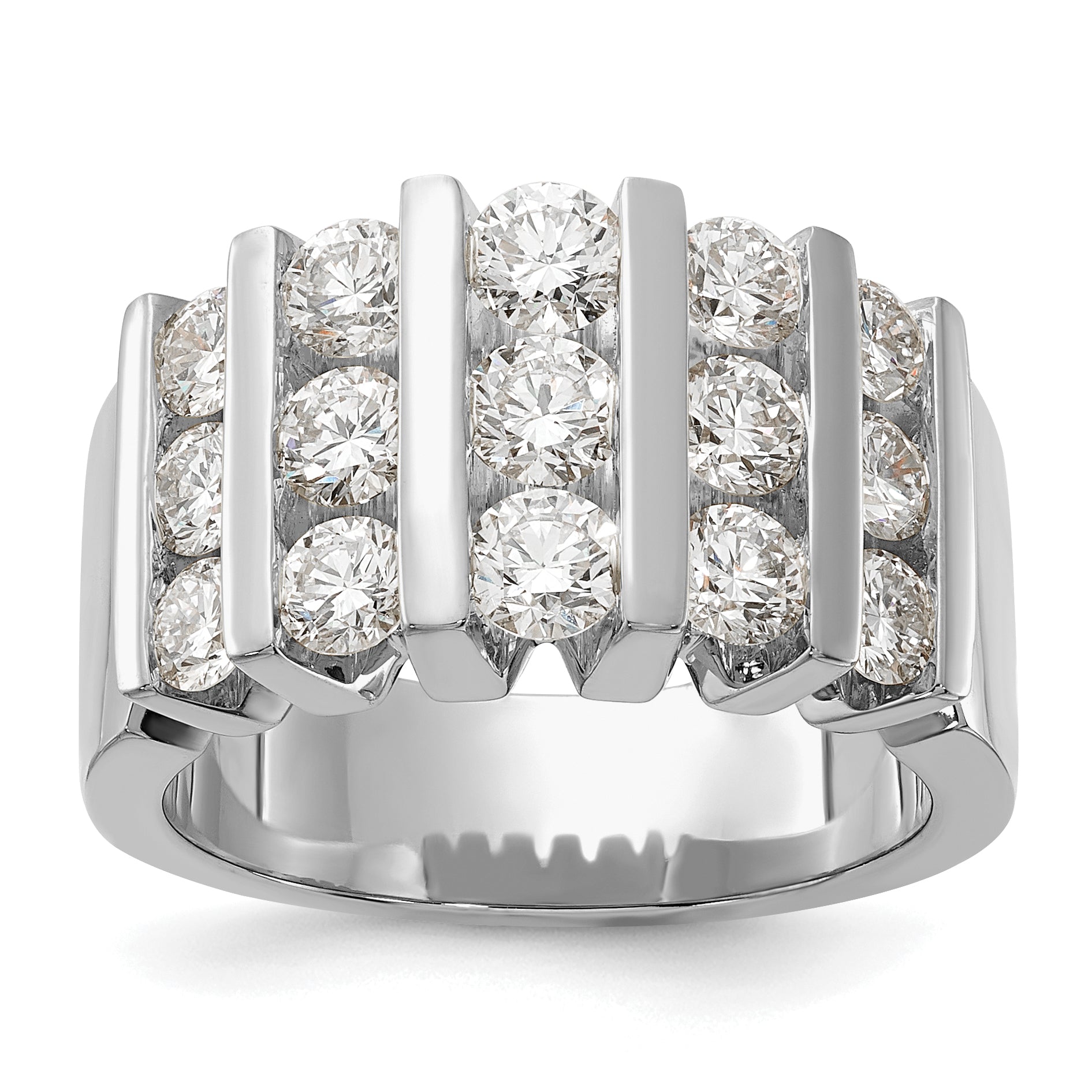 14k White Gold 2 carat Lab Grown Diamond VS/SI+ G+ Complete Fashion Band Main image