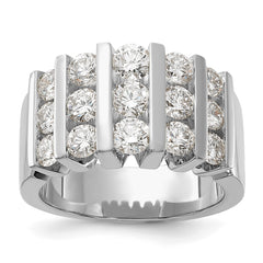 14k White Gold 2 carat Lab Grown Diamond VS/SI+ G+ Complete Fashion Band