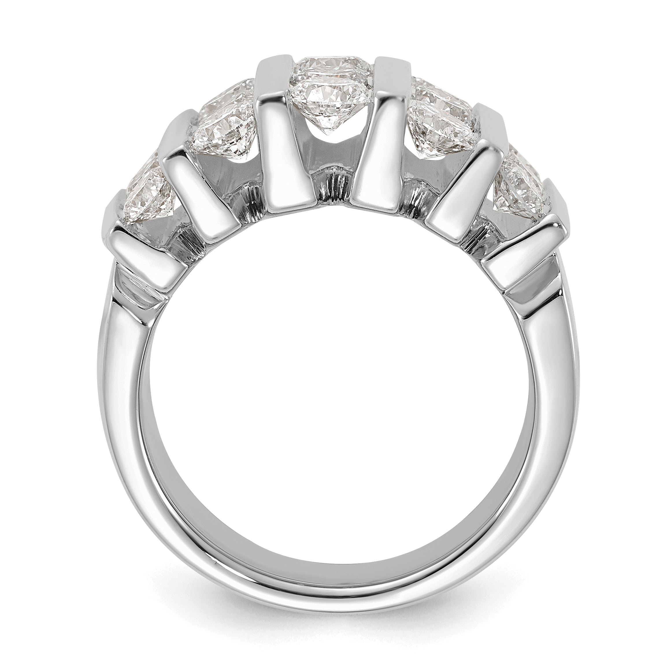 14k White Gold 3 carat Lab Grown Diamond VS/SI+ G+ Complete Fashion Band