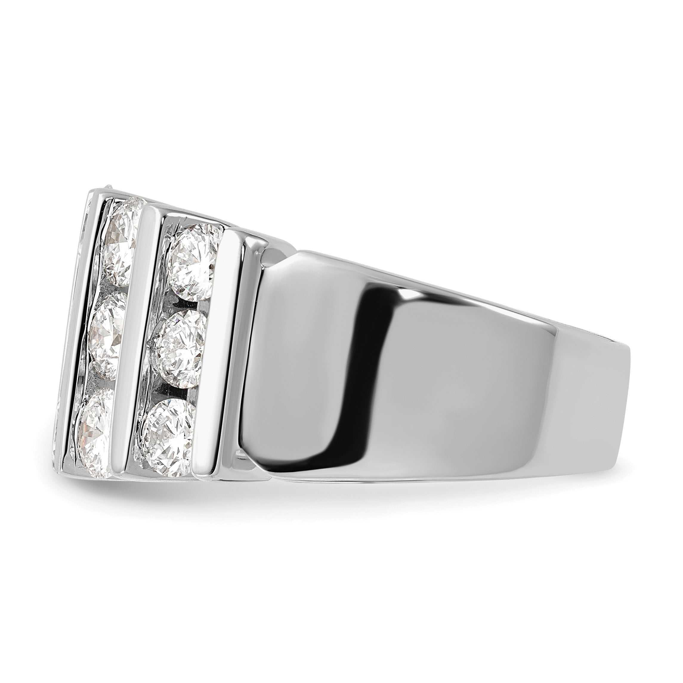 14k White Gold 3 carat Lab Grown Diamond VS/SI+ G+ Complete Fashion Band