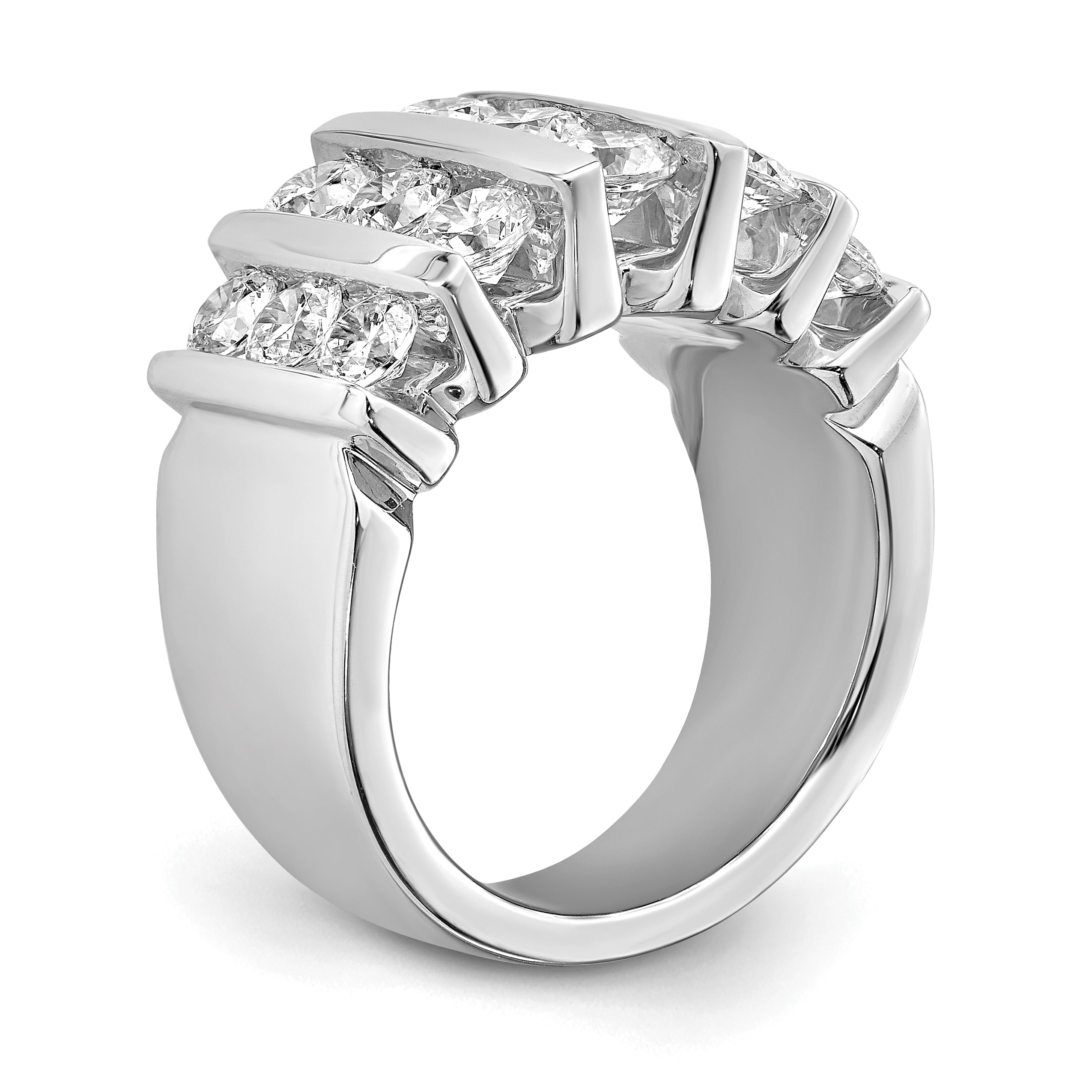 14k White Gold 3 carat Lab Grown Diamond VS/SI+ G+ Complete Fashion Band