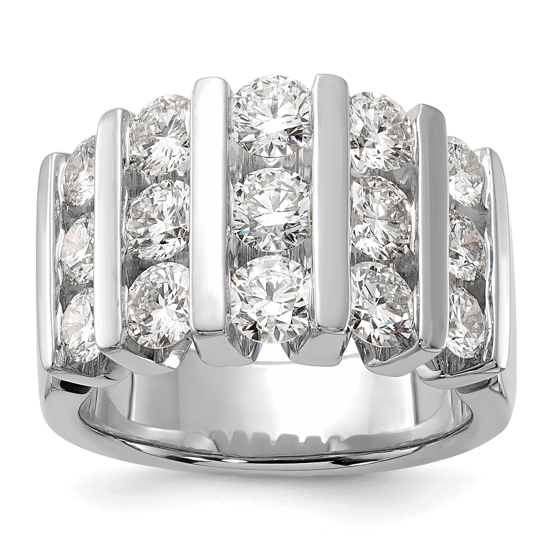 14k White Gold 3 carat Lab Grown Diamond VS/SI+ G+ Complete Fashion Band