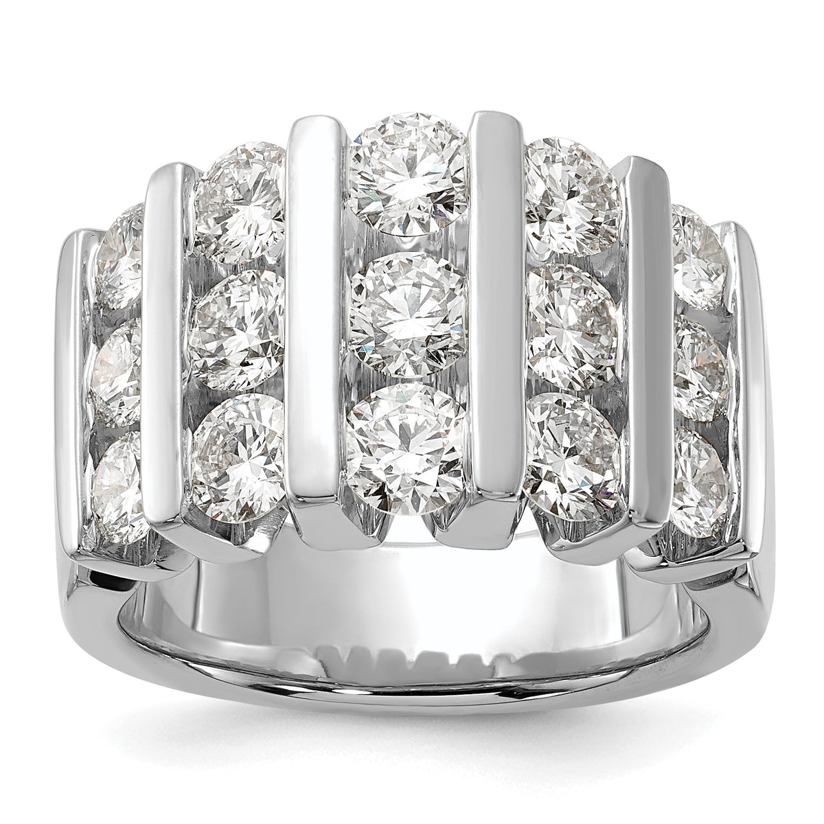 14k White Gold 3 carat Lab Grown Diamond VS/SI+ G+ Complete Fashion Band