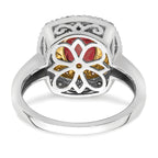 14k Two-Tone 1/2 carat Lab Grown Diamond VS/SI+ G+ and Lab Created Ruby Fashion Ring