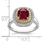 14k Two-Tone 1/2 carat Lab Grown Diamond VS/SI+ G+ and Lab Created Ruby Fashion Ring