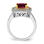 14k Two-Tone 5/8 carat Lab Grown Diamond VS/SI+ G+ and Lab Created Ruby Fashion Ring