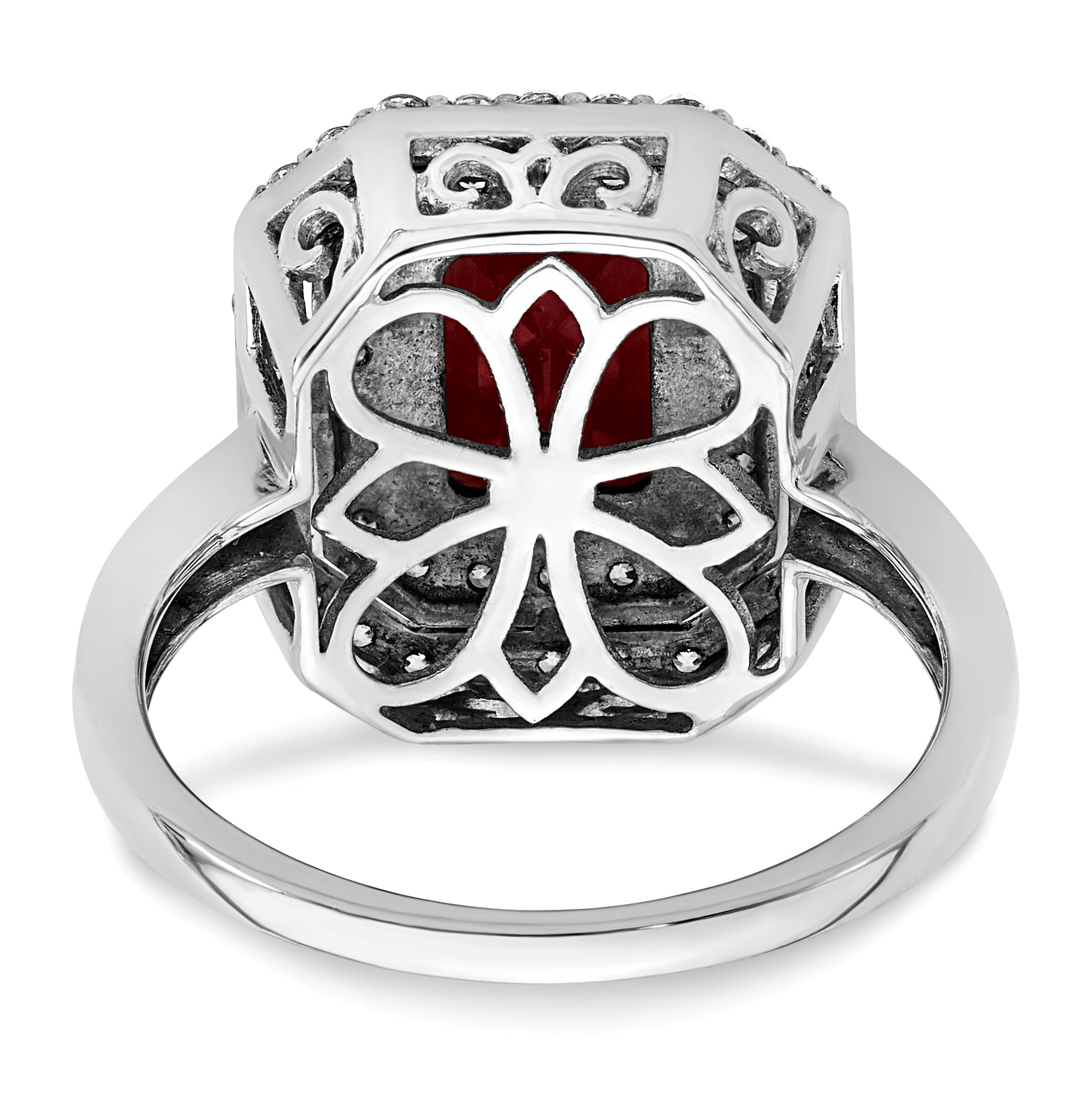 14k Two-Tone 5/8 carat Lab Grown Diamond VS/SI+ G+ and Lab Created Ruby Fashion Ring
