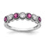 14k White Gold  1/2 carat Lab Grown Diamond VS/SI+ G+ and Lab Created Pink Sapphire Ring