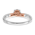 14k Two Tone Rose and White Gold 1/5 carat Lab Grown Diamond VS/SI+ G+ Petite Engagement Ring