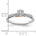 14k Two Tone Rose and White Gold 1/5 carat Lab Grown Diamond VS/SI+ G+ Petite Engagement Ring