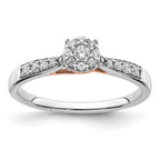 14k Two Tone Rose and White Gold 1/5 carat Lab Grown Diamond VS/SI+ G+ Petite Engagement Ring