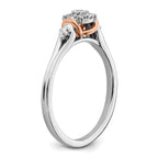 14k Two-tone Rose and White Gold 1/6 carat Lab Grown Diamond VS/SI+ G+ Petite Engagement Ring