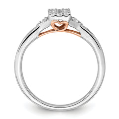 14K Two-Tone Lab Grown Diamond VS/SI+ G+ Heart Cluster Ring