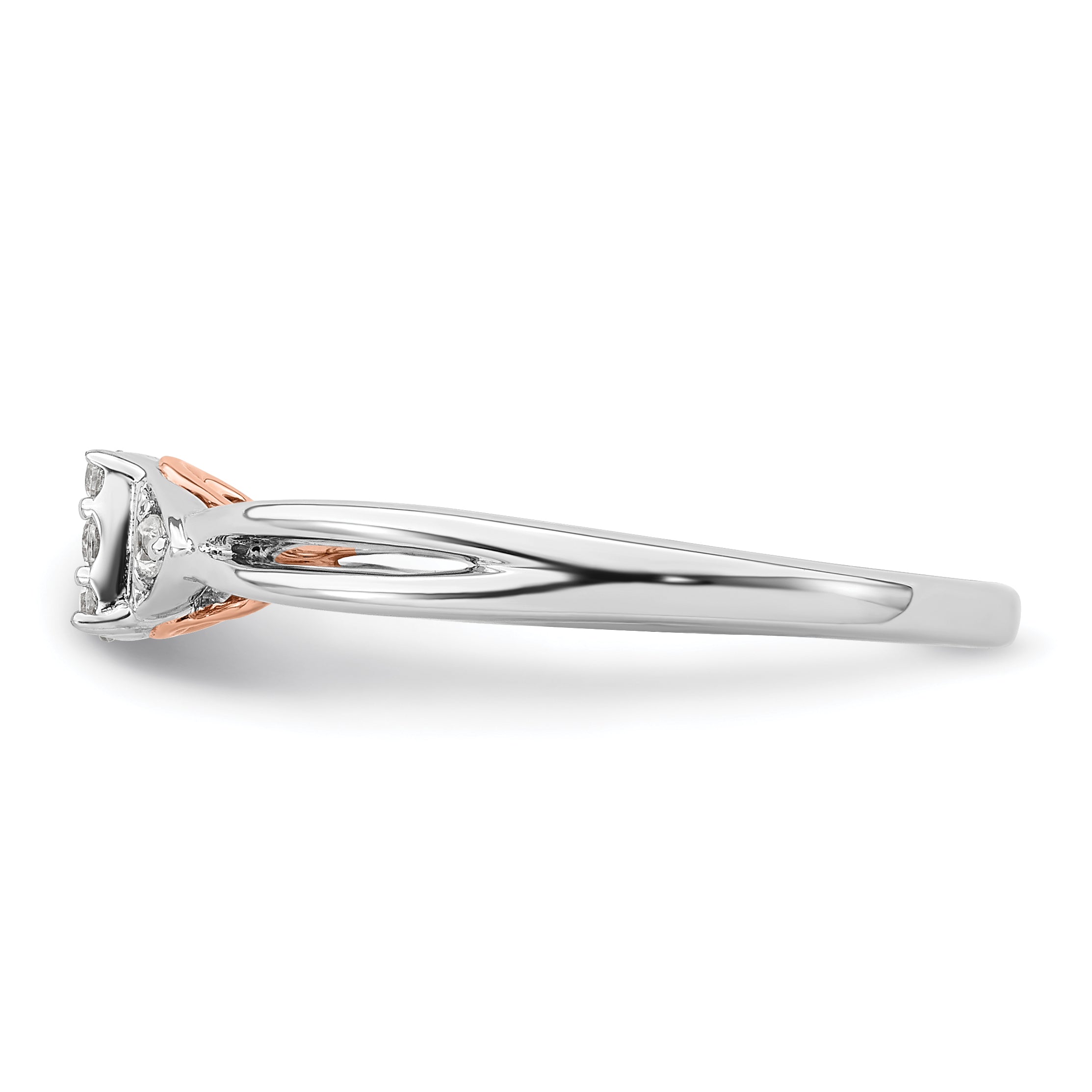 14K Two-Tone Lab Grown Diamond VS/SI+ G+ Heart Cluster Ring