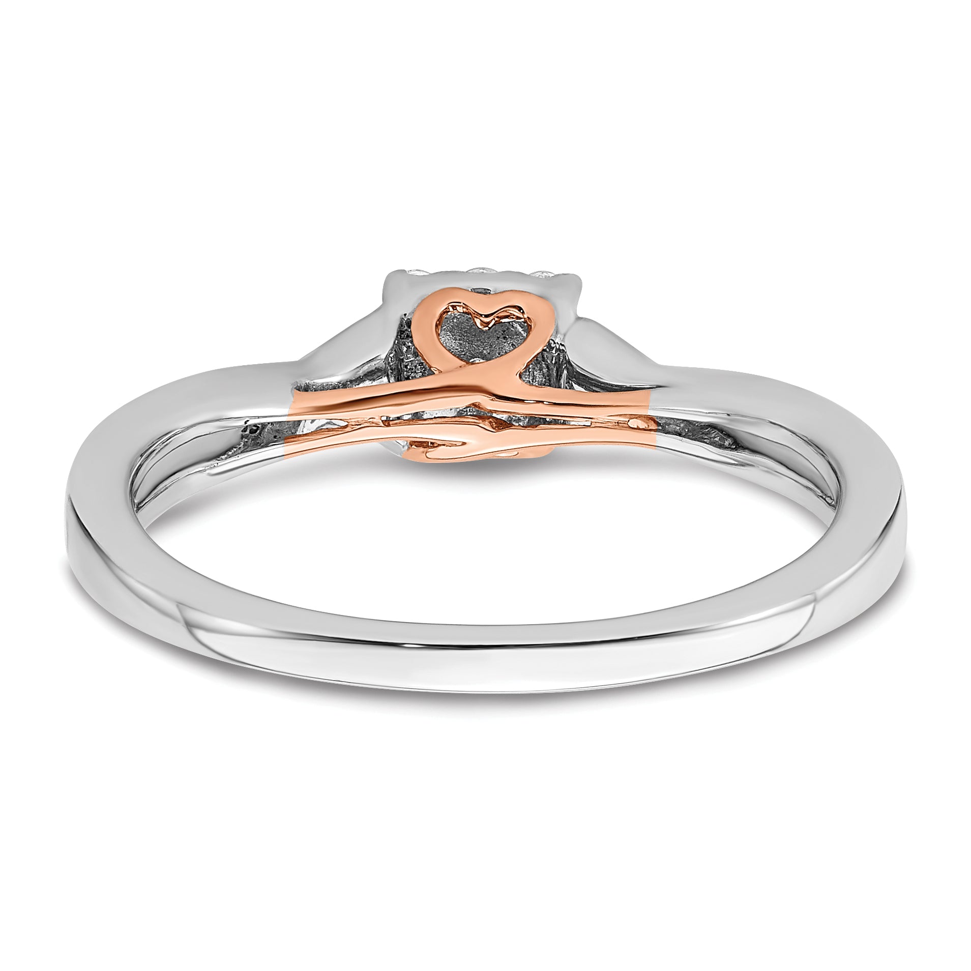 14K Two-Tone Lab Grown Diamond VS/SI+ G+ Heart Cluster Ring