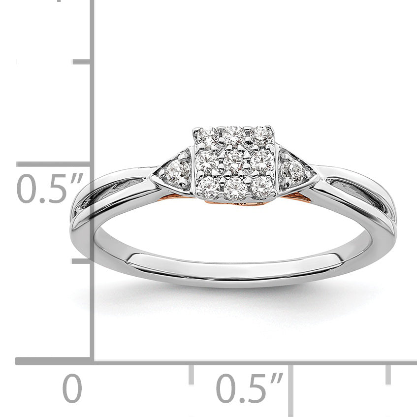 14K Two-Tone Lab Grown Diamond VS/SI+ G+ Heart Cluster Ring