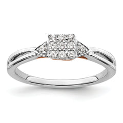 14K Two-Tone Lab Grown Diamond VS/SI+ G+ Heart Cluster Ring