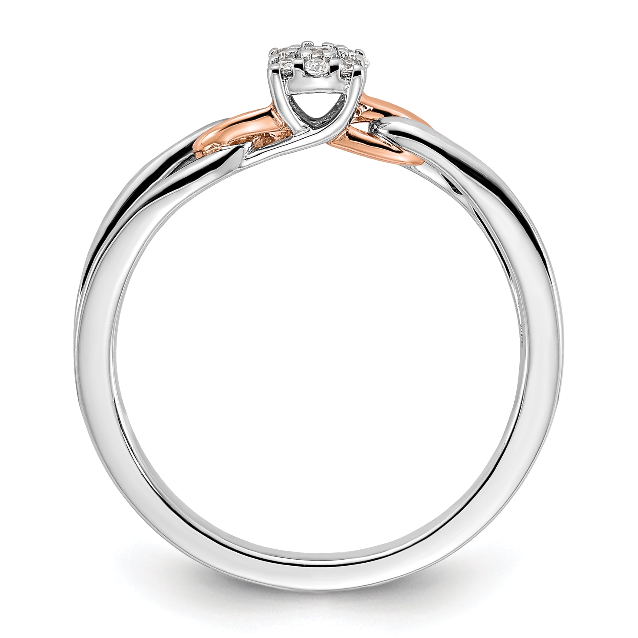 14K Two-Tone Lab Grown Diamond VS/SI+ G+ Cluster Ring