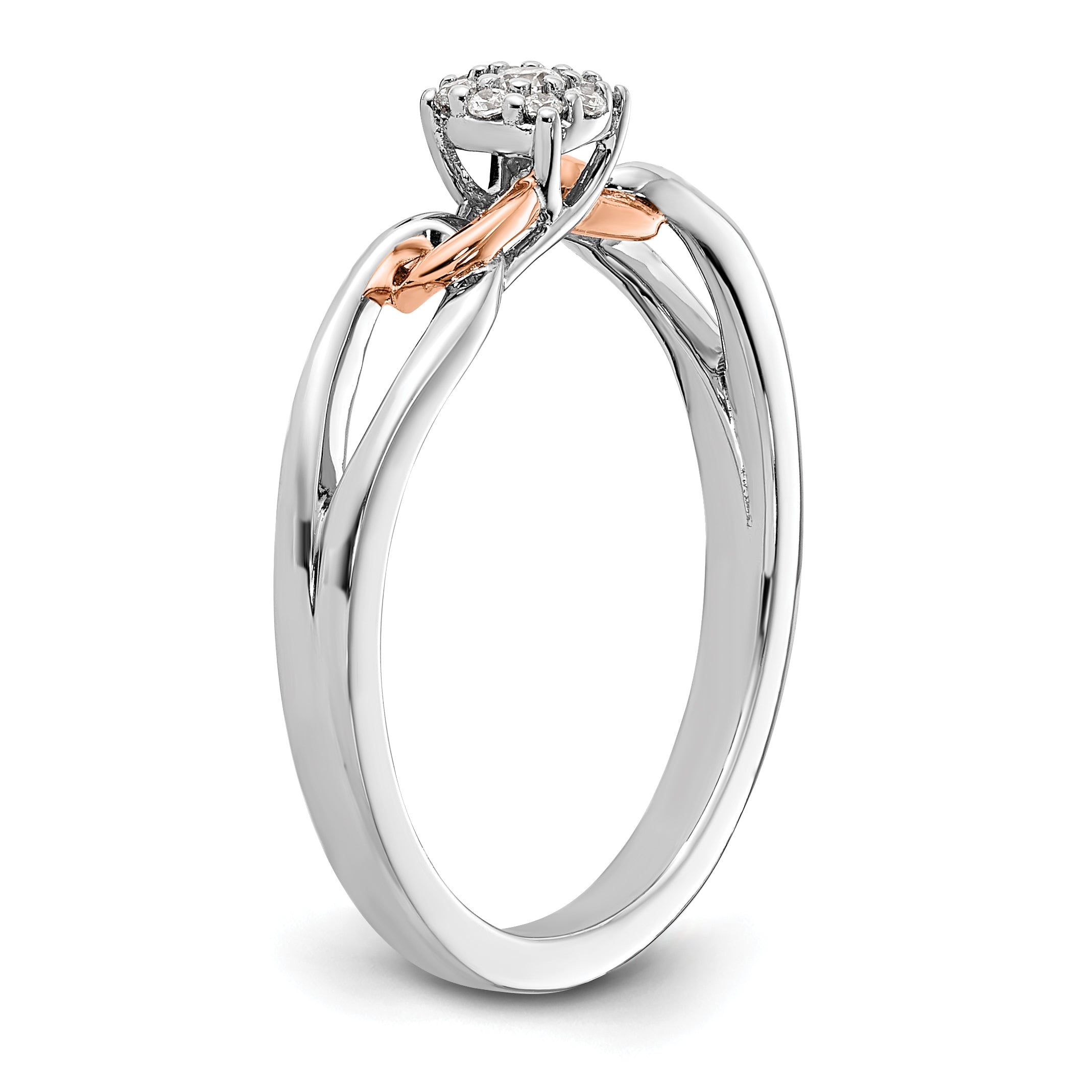 14K Two-Tone Lab Grown Diamond VS/SI+ G+ Cluster Ring