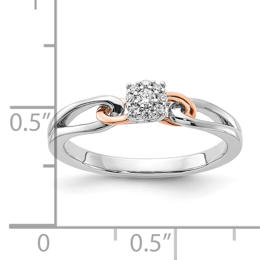14K Two-Tone Lab Grown Diamond VS/SI+ G+ Cluster Ring